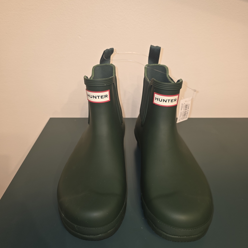 Hunter Olive Green Chelsea Rain Boots Sz 10 Women's